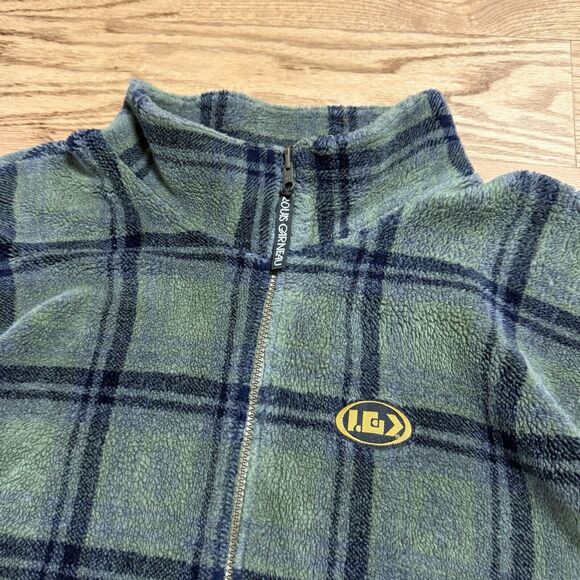 Vintage Louis Garneau Men's Green Fleece Zip Up Jacket Dimensions In Description - Picture 4 of 16